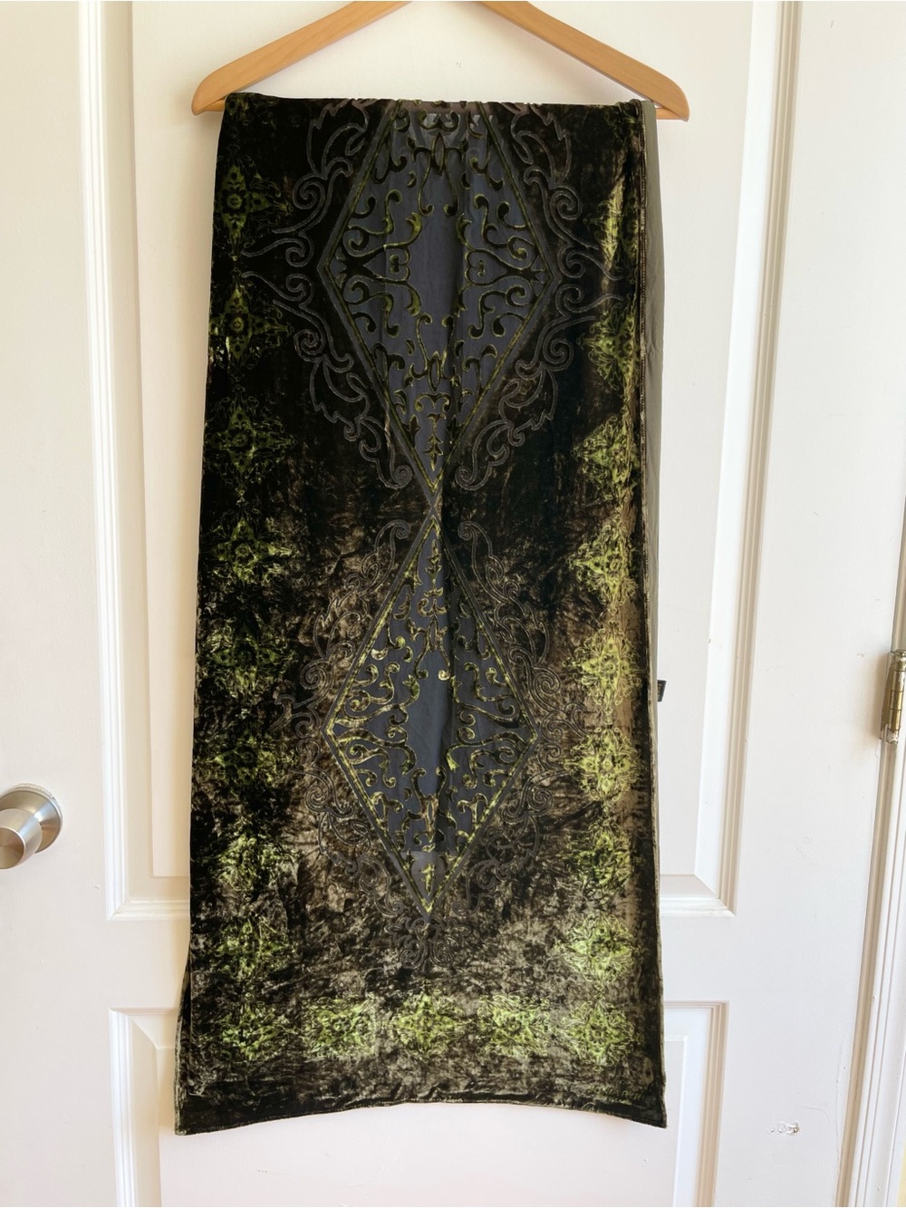 Vintage Sonia Rykiel Foulards Crushed Velvet Burnout Silk Blend Scarf Wrap